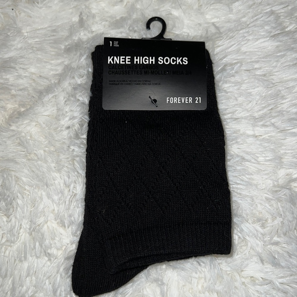 Black Knee High Socks